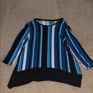 croft and barrow blue striped long sleeve shirt